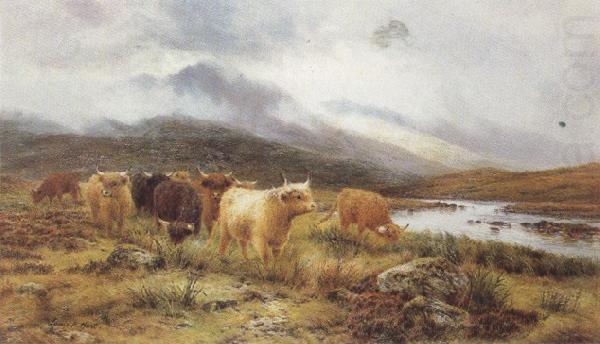 Louis bosworth hurt Highland Cattle on the Banks of a River (mk37) china oil painting image